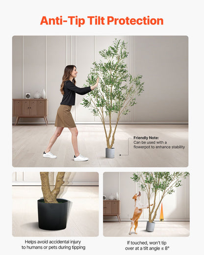 240cm Artificial Olive Tree with Black Pot, Tall Fake Tree with Natural Wood Trunk & Realistic Green Leaves and Fruits, Indoor Faux Plant for Home, Office, Living Room, Corner Decor