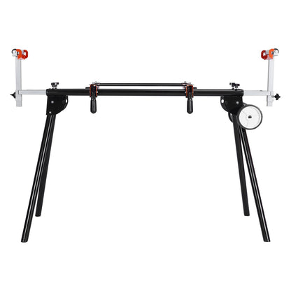 Miter Saw Stand, 550lbs Load Capacity Steel Collapsible Stand for Miter Saw with One-piece Mounting Brackets Clamps, Adjustable Height and Length, Portable Compact and Folding Miter Saw Stand