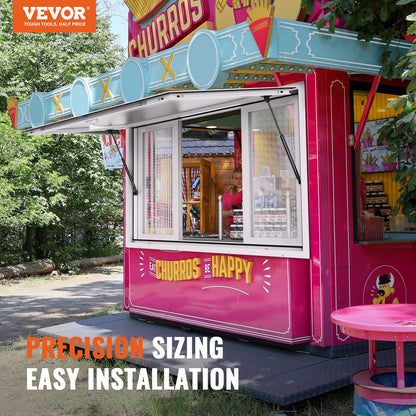 122 cm lang x 91,4 cm breit, Imbissstand mit Bedienungsfenster und Markise für Foodtrucks