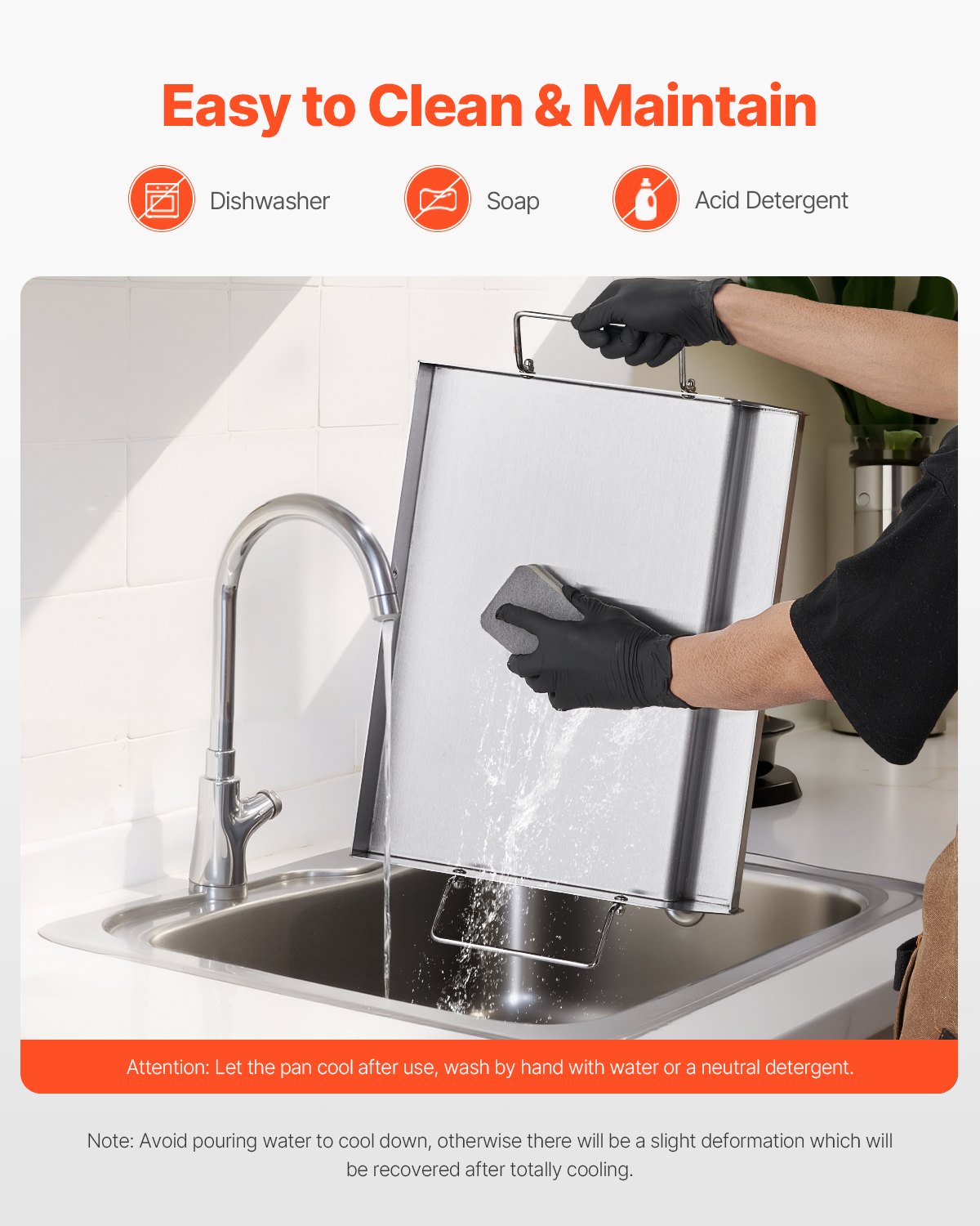 Stainless Steel Griddle, 17x13 inch Universal Flat Top Rectangular Plate, Gas Grill Griddle for BBQ Grill, Teppanyaki, Portable Family Cookware with Handle, for Camping Tailgating Party