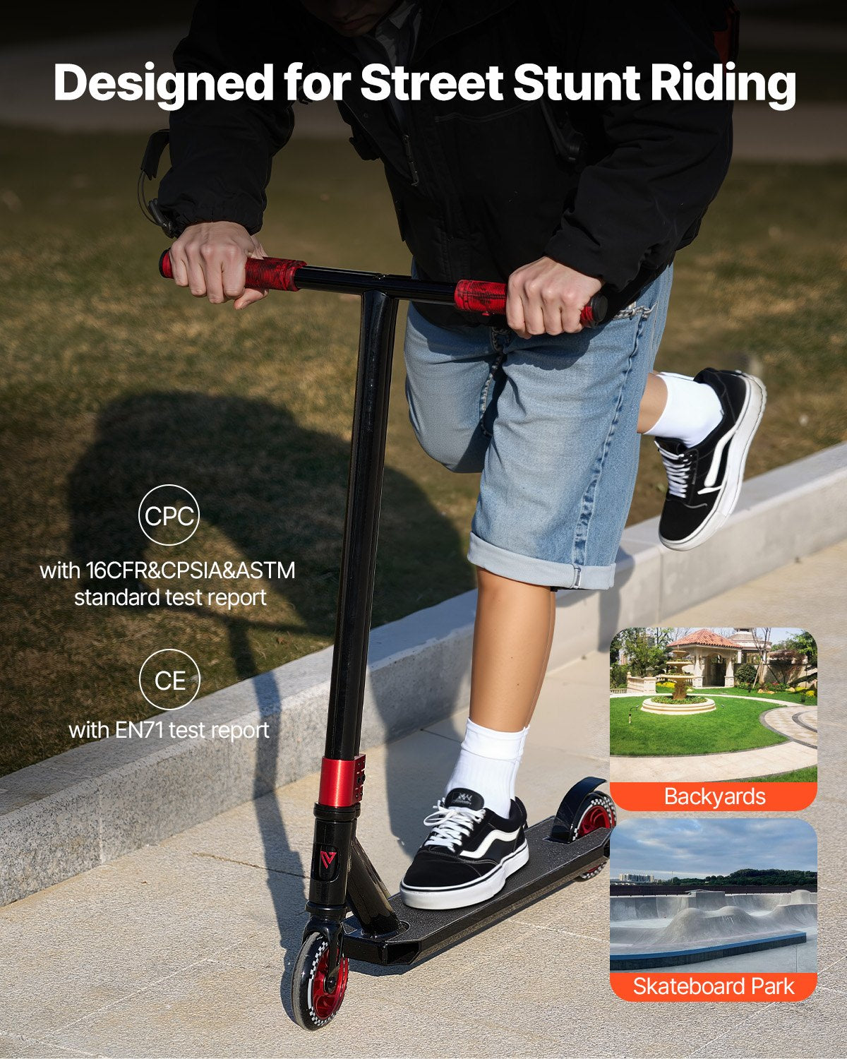 Stunt Scooter, Pro Complete Trick Scooters for Kids Ages 11-13 Years, Teens, Adults, Boys, and Girls, Freestyle Street Rider for Intermediate and Beginner, Double Layer Lightweight Aluminum Deck