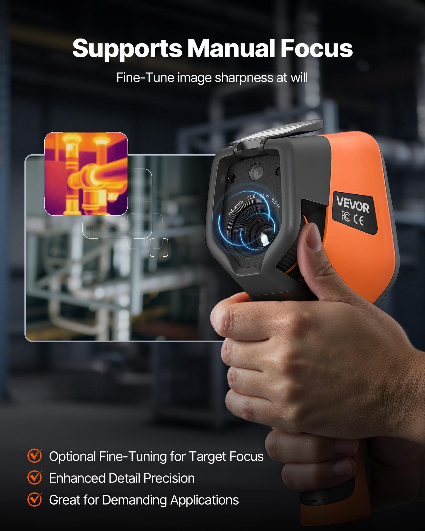 Thermal Camera, 384 x 288 IR Resolution, Handheld Thermal Imaging Camera with 5MP Visual Camera, 30HZ Refresh Rate Infrared Imager with 3.5-Inch Touch Screen, -4°F to 1022°F, WIFI Supported