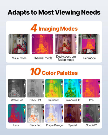 Thermal Camera, 384 x 288 IR Resolution, Handheld Thermal Imaging Camera with 5MP Visual Camera, 30HZ Refresh Rate Infrared Imager with 3.5-Inch Touch Screen, -4°F to 1022°F, WIFI Supported