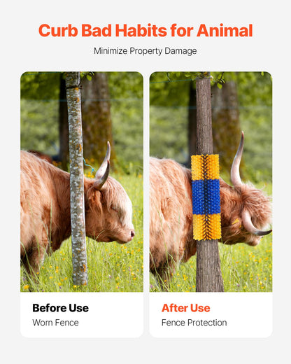 Livestock Scratching Brush, 6 Pcs Horse Brush with 12 Screws, 20 x 7.5 in Cow Scratcher, for Back Itch Relief & Keep Cleaning, Grooming & Scratching Post Brush for Horse, Pig, Cattle Supplies