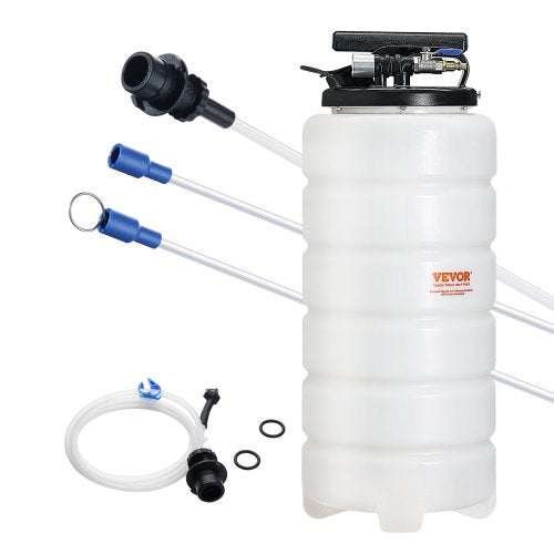 Fluid Extractor, 4 Gallons (15 Liters), Pneumatic/Manual Oil Changer Vacuum Fluid Extractor with Dipstick and Suction Hose, Oil Extractor Change Pump for Automotive Fluids Vacuum Evacuation