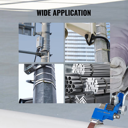 Umreifungsset mit Spannwerkzeug, 30,5 m langes Edelstahlband (304), 100 Metallplomben, Palettenverpackungs-Umreifungsset, Umreifungsband zum Verpacken