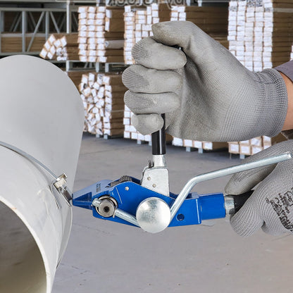 Umreifungsset mit Spannwerkzeug, 30,5 m langes Edelstahlband (304), 100 Metallplomben, Palettenverpackungs-Umreifungsset, Umreifungsband zum Verpacken