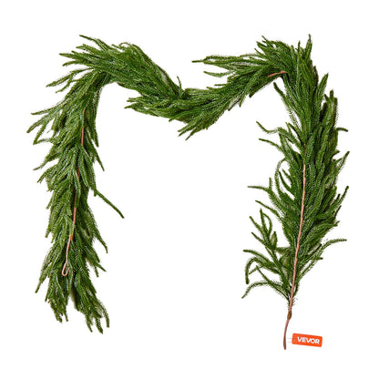 Weihnachtsgirlande, 1828 mm realistische Norfolk-Kieferngirlande, immergrüne, echt wirkende künstliche Grüngirlande, für die festliche Weihnachtsdekoration im Innen- und Außenbereich auf Tisch, Kaminsims und Kamin