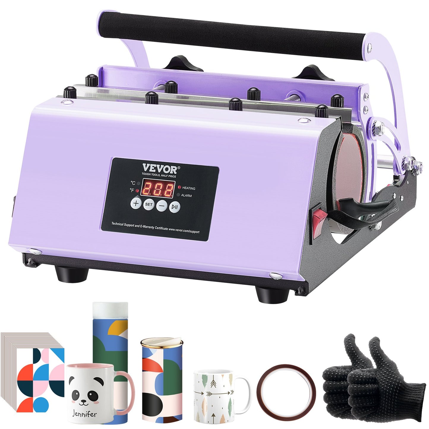Tumbler Heat Press Machine 311.8-850.5 g Mug Press Sublimation Tumblers Purple