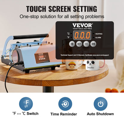 Tumbler Heat Press Machine 311.8-850.5 g Mug Press Sublimation Tumblers Blue