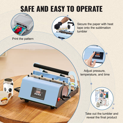 Tumbler Heat Press Machine 311.8-850.5 g Mug Press Sublimation Tumblers Blue
