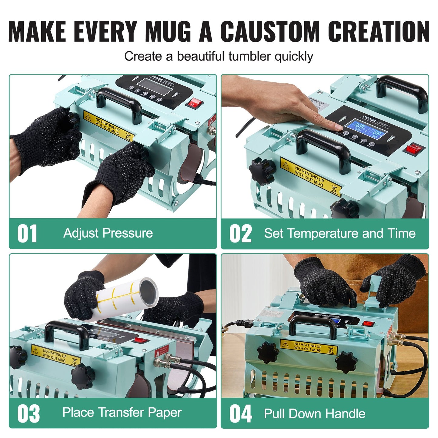 Tumbler Heat Press Machine 2 Station Heaters 311.8-850.5 g Mug Press Sublimation