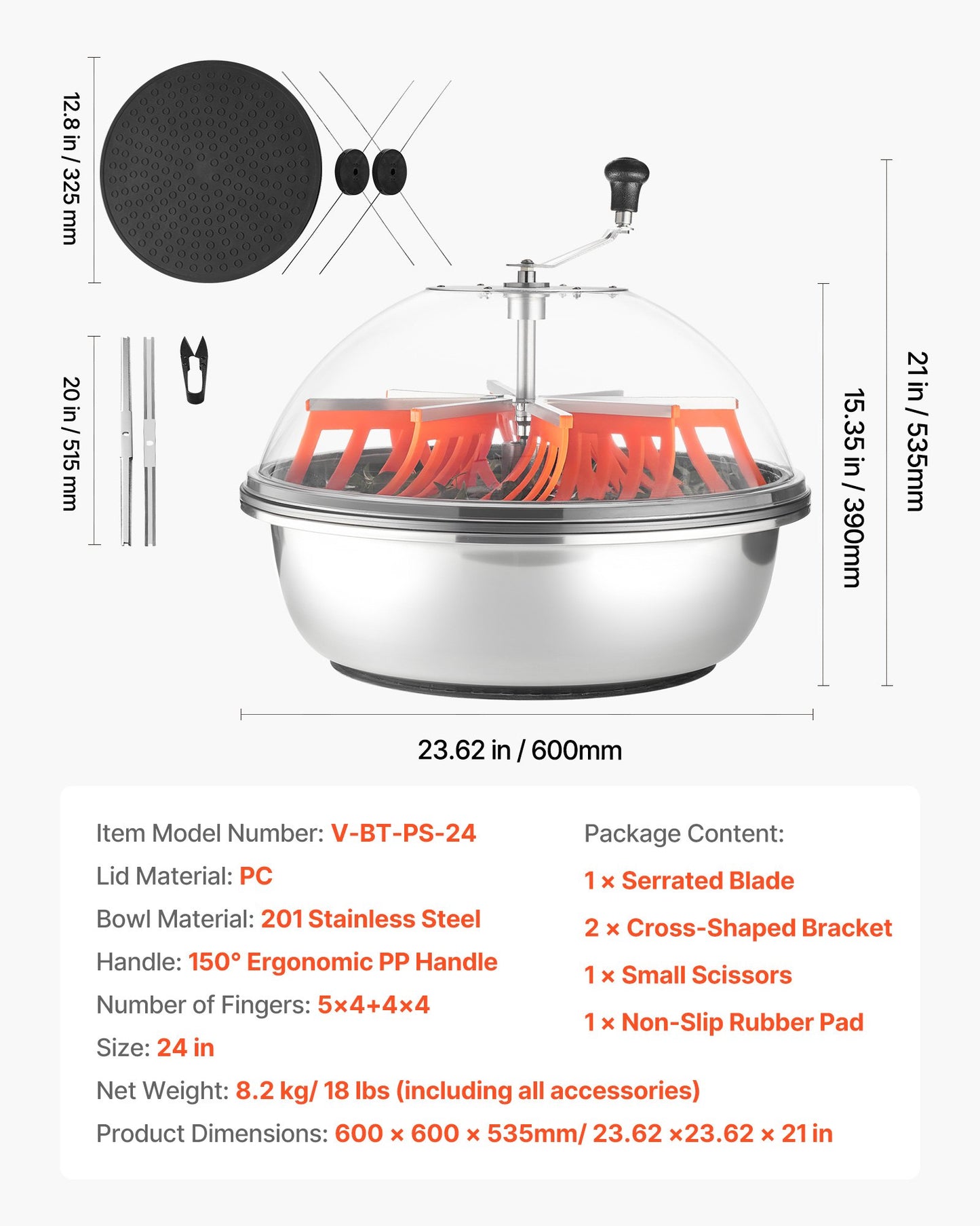 Bud Leaf Bowl Trimmer, 600 mm Manual Bud Trimmer, with Sharp Stainless Steel Blades, Visual Cutting, Wet & Dry Hydroponic Cutting Machine, Twisted Spin Cut for Plants Leaves Buds Flowers