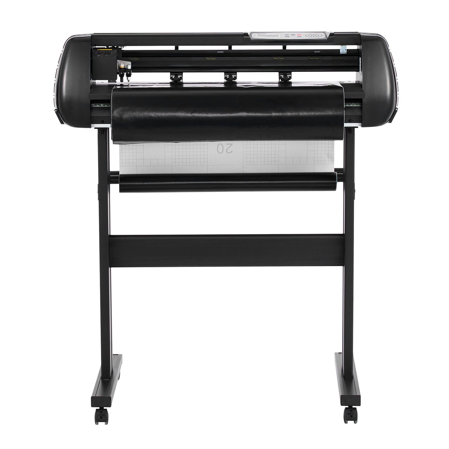 Vinyl Cutter Machine, 720 mm Max Feed Width, Dual Blades, Adjustable Force and Speed, LED Display, Vinyl Plotter Cutter Printer Bundle with Sticker Sheets, Transfer Film, Signmaster Software