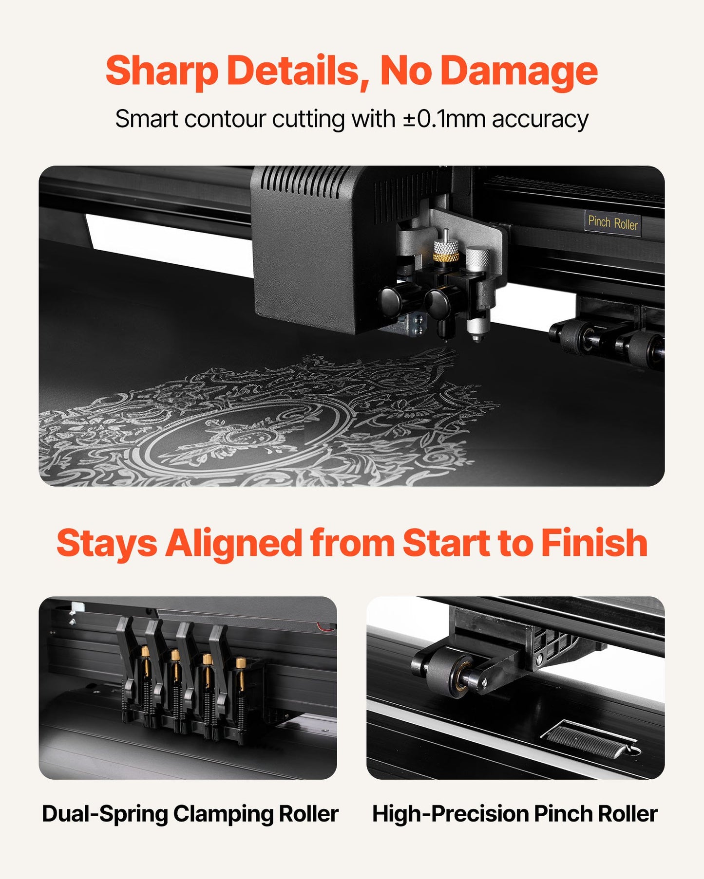 Vinyl Cutter Machine, 870 mm Max Feed Width, Dual Blades, Adjustable Force and Speed, LED Display, Vinyl Plotter Cutter Printer Bundle with Sticker Sheets, Transfer Film, Signmaster Software