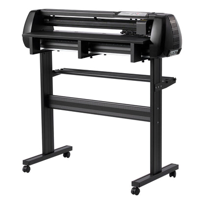 Vinyl Cutter Machine, 870 mm Max Feed Width, Dual Blades, Adjustable Force and Speed, LED Display, Vinyl Plotter Cutter Printer Bundle with Sticker Sheets, Transfer Film, Signmaster Software
