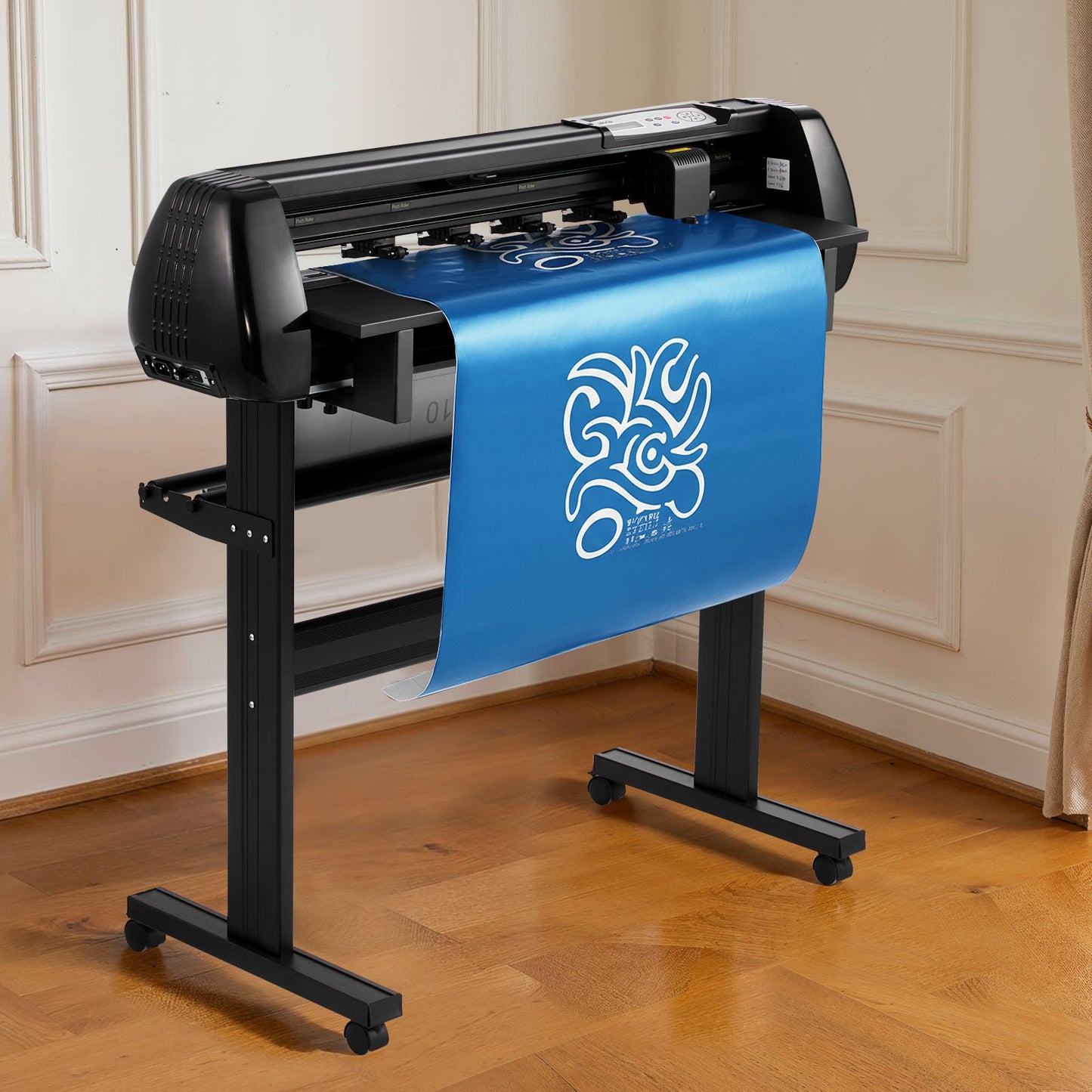 Vinylschneidemaschine, max. 870 mm Zufuhrbreite, Doppelklingen, einstellbare Kraft und Geschwindigkeit, LED-Display, Vinylplotter mit Signmaster-Software für Windows und macOS