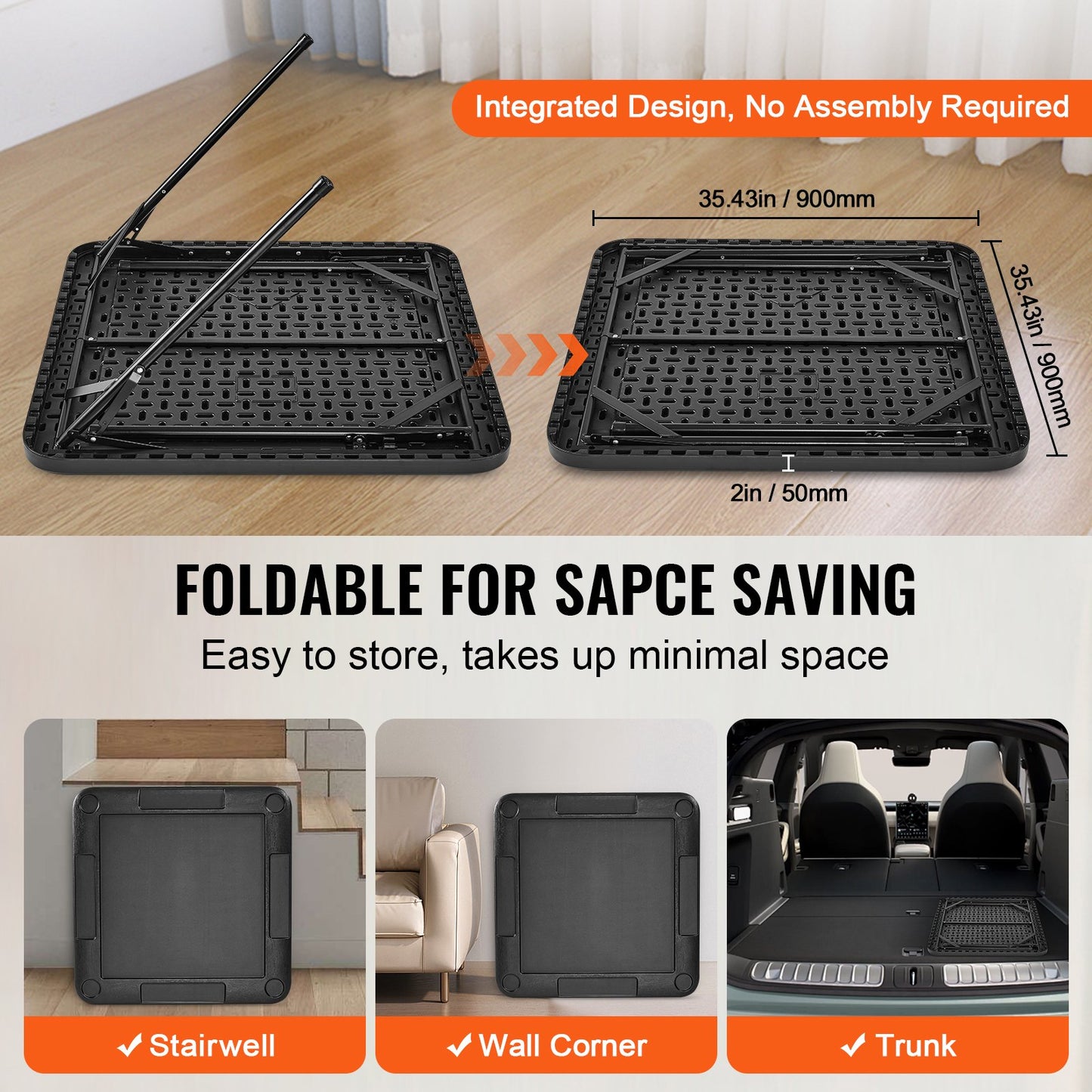 Mahjong Table, Square 4 Player Folding Card Table with 4 Cup Holders & 4 Chip Trays, Portable Domino Game Table with 1 Set of Dominoes for Mahjong Poke Puzzles, 35.4 x 35.4-inch, Black