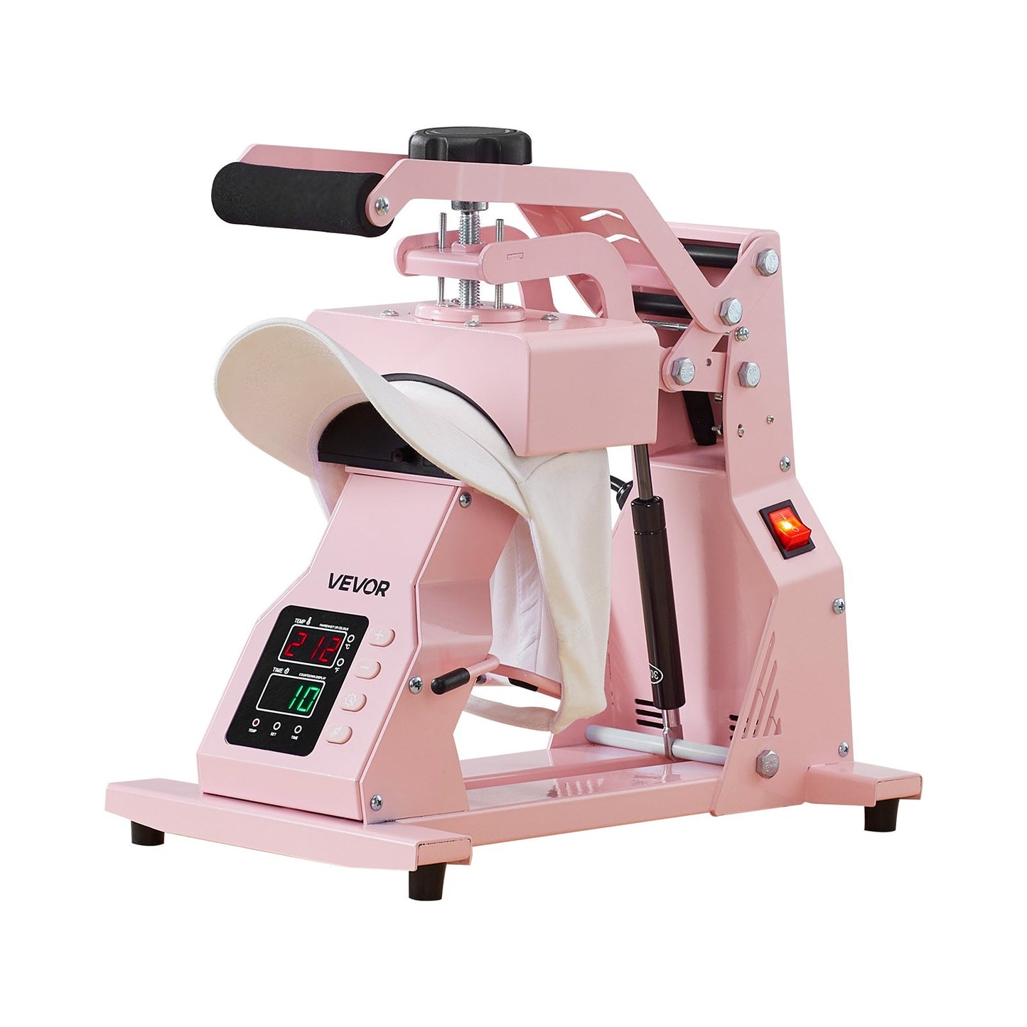 Hat Heat Press Machine, with 4pcs Interchangeable Platens, Precise Temperature and Time Control, Hat Press for HTV Iron On and Sublimation Projects, for Caps, Headbands, Cuffs, Face Masks, Pink