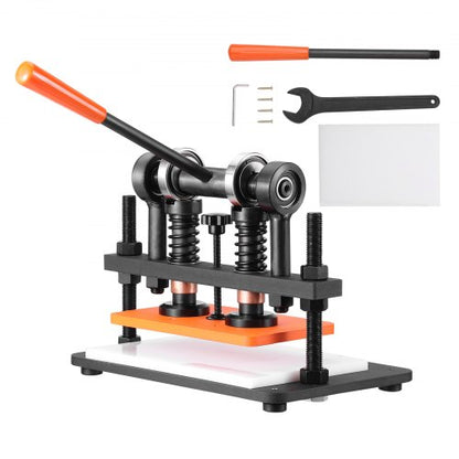 Lederschneidemaschine, 25,9 x 15 cm Prägeplatte, manuelle Stanzmaschine, 1,2 cm Hub, Lederprägemaschine, Stanzmaschine mit zwei Führungswellen für verschiedene Materialien