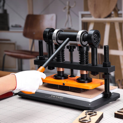 Leather Cutting Machine, 25.9 x 12 cm Embossing Plate Manual Die Cutter, 1.2 cm Pressure Stroke Leather Embossing Machine, Dual Guide Shafts Die Cut Machine for Various of Materials