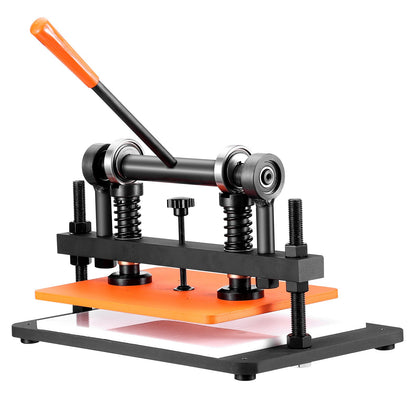 Lederschneidemaschine, 36 x 25,9 cm Prägeplatte, manuelle Stanzmaschine, 1,2 cm Hub, Lederprägemaschine mit zwei Führungswellen für verschiedene Materialien