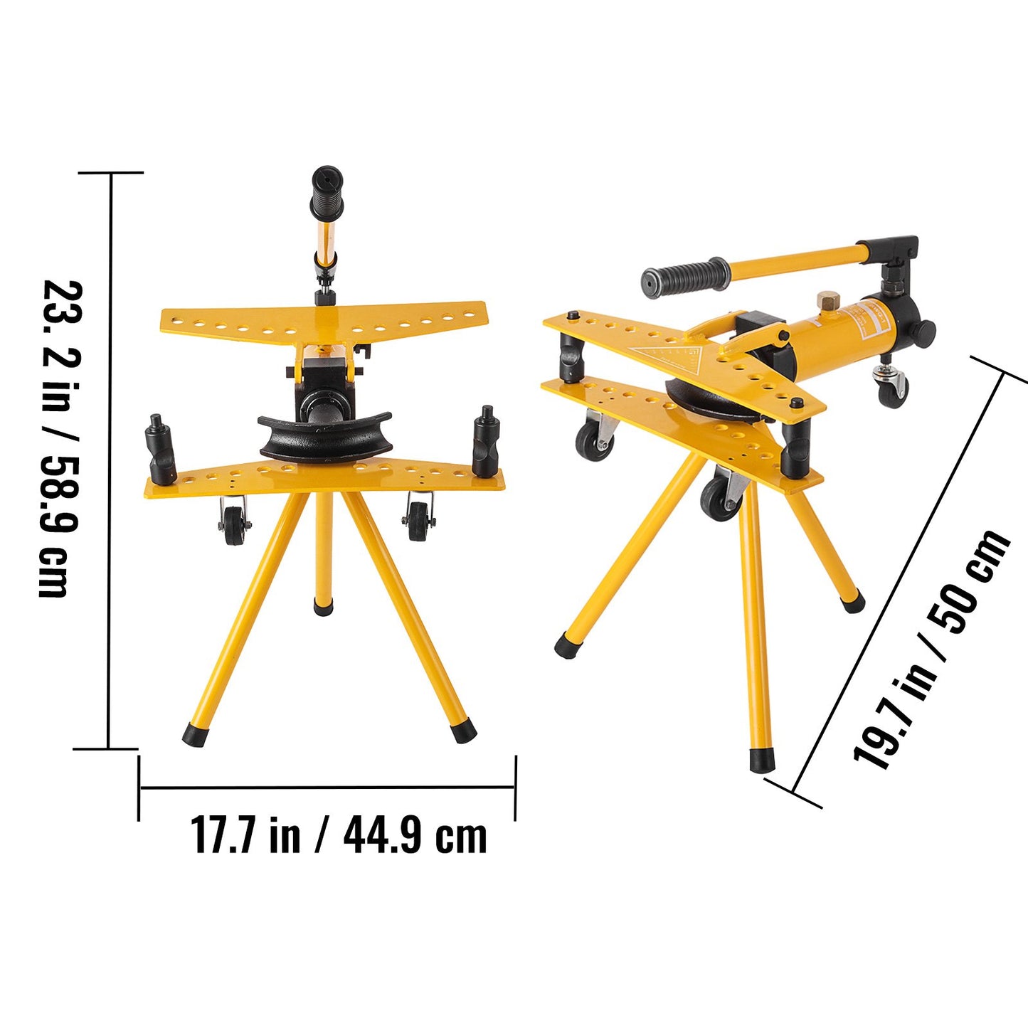 Manuelle hydraulische Rohrbiegemaschine, 10 Tonnen, Durchmesser 6,4–25,4 mm, 6 Biegebacken für Heizungs- und Rohrleitungsbau
