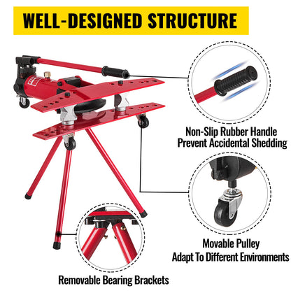 Manuelle Rohrbiegemaschine, Klempnerwerkzeug 16T, Rohrbiegemaschine 1/2-2 Zoll, Rohrbiegemaschine Ø22 mm-Ø60 mm, Rohrbiegemaschine für Heizungs- und Rohrleitungsbau