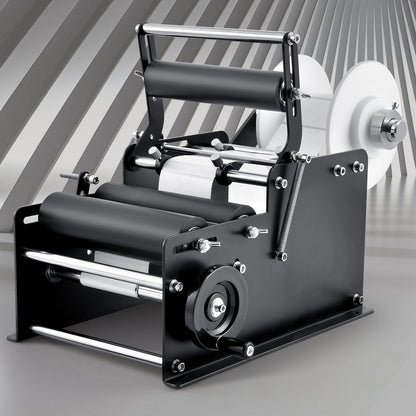 Manual Round Labeling Machine, 15-20pcs/min, Bottle Label Applicator for Round Bottles, Adjustable Manual Round Bottle Labeler Suitable for Bottle Diameter 1.98-11.99 cm (with Pressing Bar)