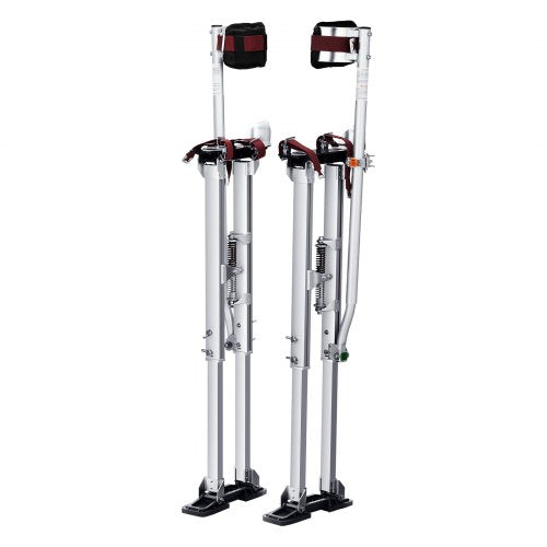 Drywall Stilts, 91.4 cm-127 cm Adjustable Aluminum Tool Stilts with Protective Knee Pads, Durable and Non-slip Work Stilts for Sheetrock Painting, Walking, Taping, Silver