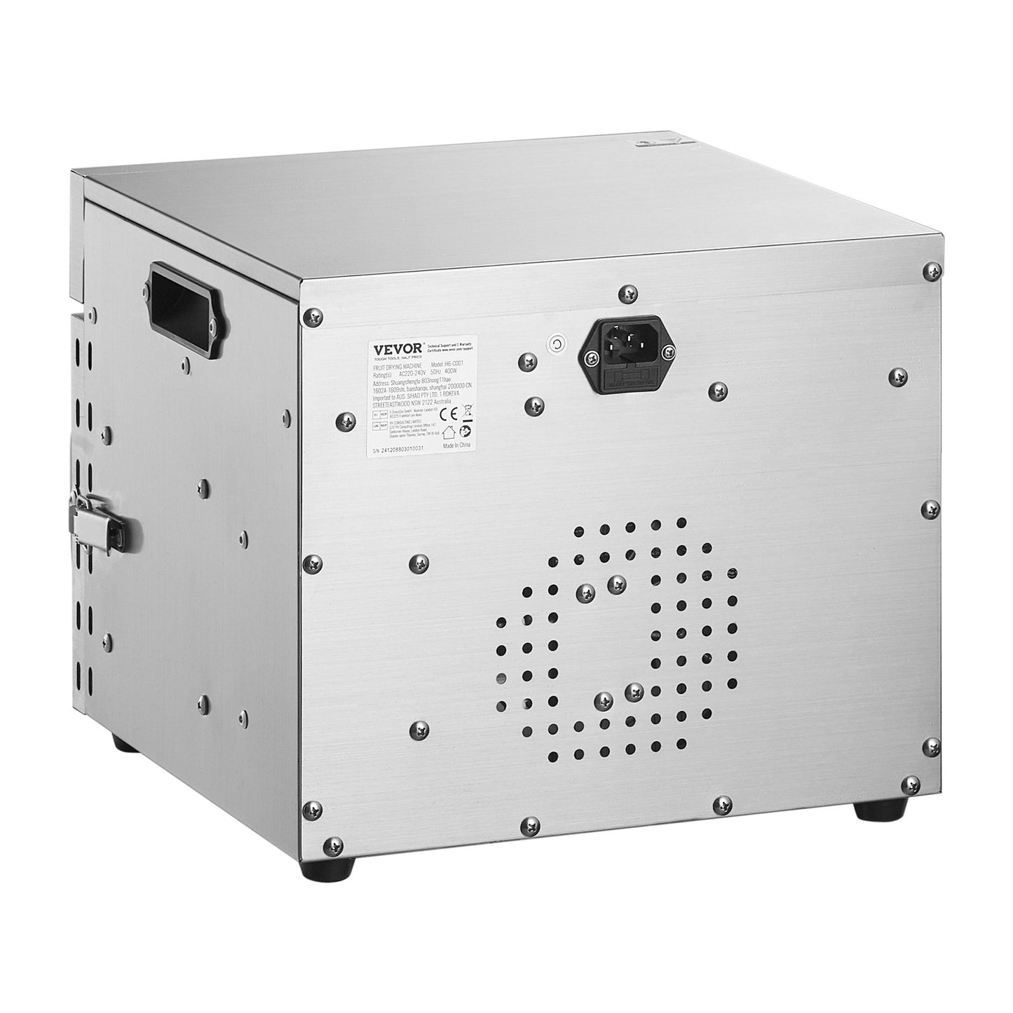 Food Dehydrator Machine, 6 Stainless Steel Trays, 400W Electric Food Dryer with Adjustable Temperature & 24-Hour Timer, Freeze Dryer for Jerky, Meat, Fruit, Vegetables, Herbs, Dog Treats