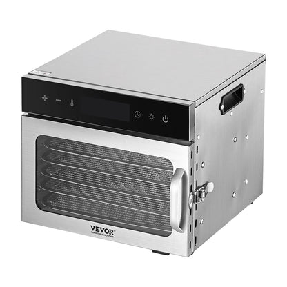 Food Dehydrator Machine, 6 Stainless Steel Trays, 400W Electric Food Dryer with Adjustable Temperature & 24-Hour Timer, Freeze Dryer for Jerky, Meat, Fruit, Vegetables, Herbs, Dog Treats