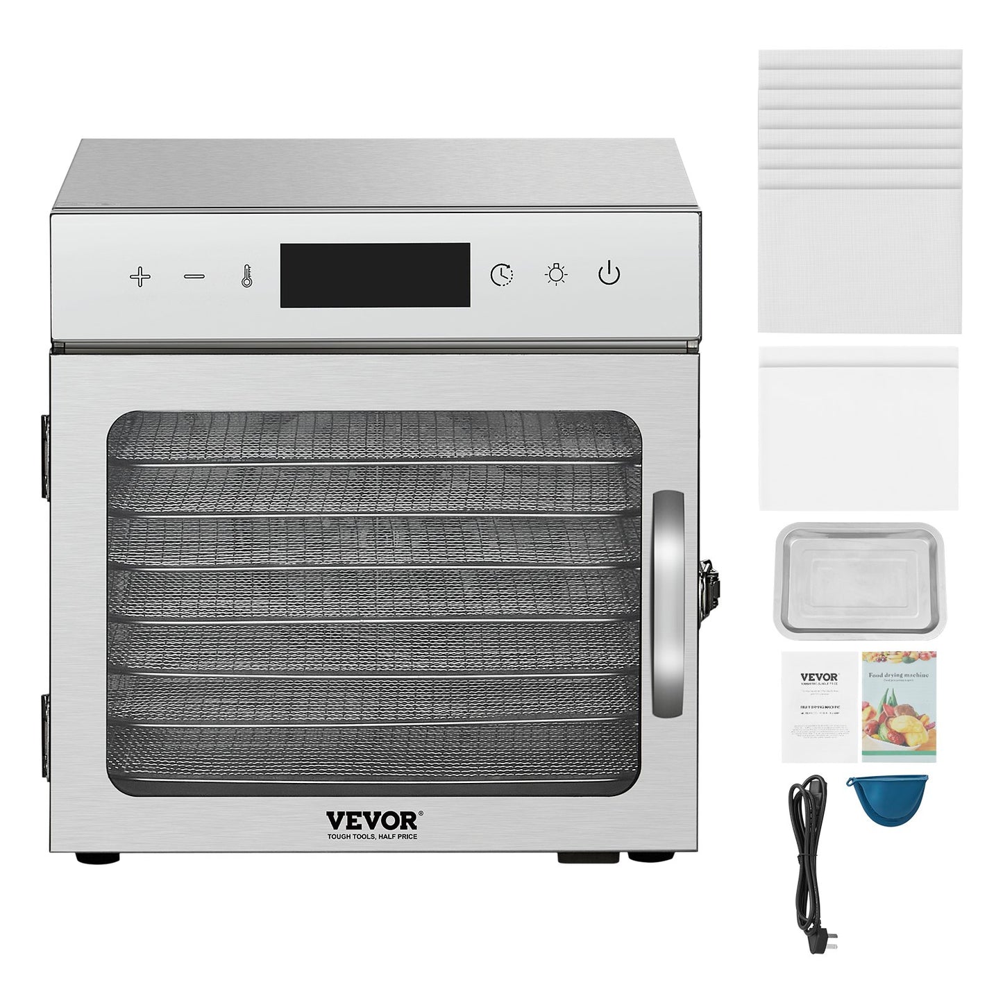 Food Dehydrator Machine, 8 Stainless Steel Trays, 400W Electric Food Dryer with Adjustable Temperature & 24-Hour Timer, Freeze Dryer for Jerky, Meat, Fruit, Vegetables, Herbs, Dog Treats