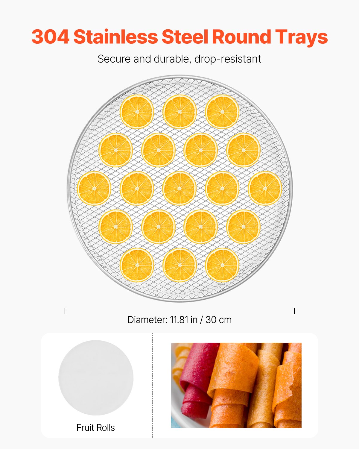 Rotary Food Dehydrator Machine, 12 Stainless Steel Trays, 800W Electric Food Dryer with Adjustable Temperature & 24-Hour Timer, Freeze Dryer for Jerky, Meat, Fruit, Vegetables, Herbs, Dog Treats
