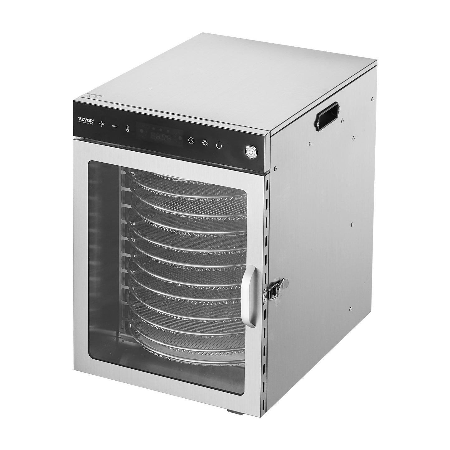 Rotary Food Dehydrator Machine, 12 Stainless Steel Trays, 800W Electric Food Dryer with Adjustable Temperature & 24-Hour Timer, Freeze Dryer for Jerky, Meat, Fruit, Vegetables, Herbs, Dog Treats