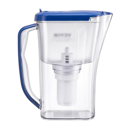 Water Filter Pitcher, 9 Cup 5-stage Water Filter Dispenser, Fast Filtration System with Filter Change Indicator, No BPA, Lasts 3 Months or 40 Gallons, Reduces Limescale, Lead, Chlorine, Odors