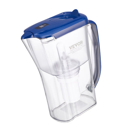 Water Filter Pitcher, 9 Cup 5-stage Water Filter Dispenser, Fast Filtration System with Filter Change Indicator, No BPA, Lasts 3 Months or 40 Gallons, Reduces Limescale, Lead, Chlorine, Odors