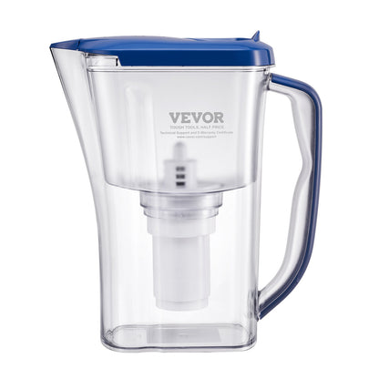 Water Filter Pitcher, 9 Cup 5-stage Water Filter Dispenser, Fast Filtration System with Filter Change Indicator, No BPA, Lasts 3 Months or 40 Gallons, Reduces Limescale, Lead, Chlorine, Odors