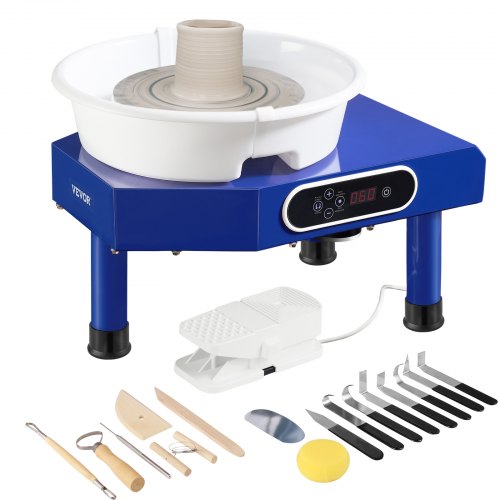 Pottery Wheel 24.9 cm Ceramic Wheel Foot Pedal Sculpting Tools Apron 350W