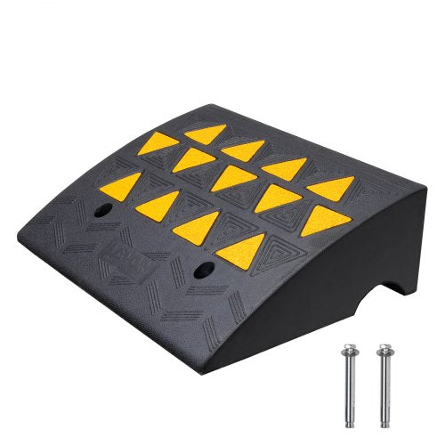 Rubber Curb Ramp 15.2 cm Rise Height Sidewalk Curb Ramp, 37 cm Width 49.1 cm Length Driveway Ramp for Curb, 15T Heavy Duty Rubber Ramp for Forklifts, Trucks, Buses, Cars, Wheelchairs, Bikes