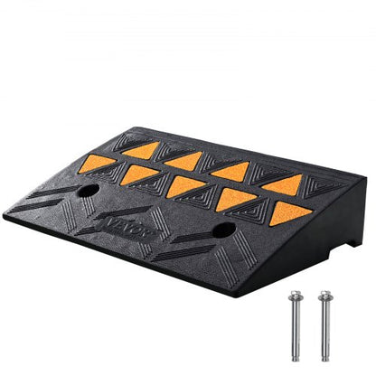Rubber Curb Ramp 4.25" Rise Height Sidewalk Curb Ramp, 11.8" Width 19.7" Length Driveway Ramp for Curb, 15T Heavy Duty Rubber Ramp for Forklifts, Trucks, Buses, Cars, Wheelchairs, Bikes