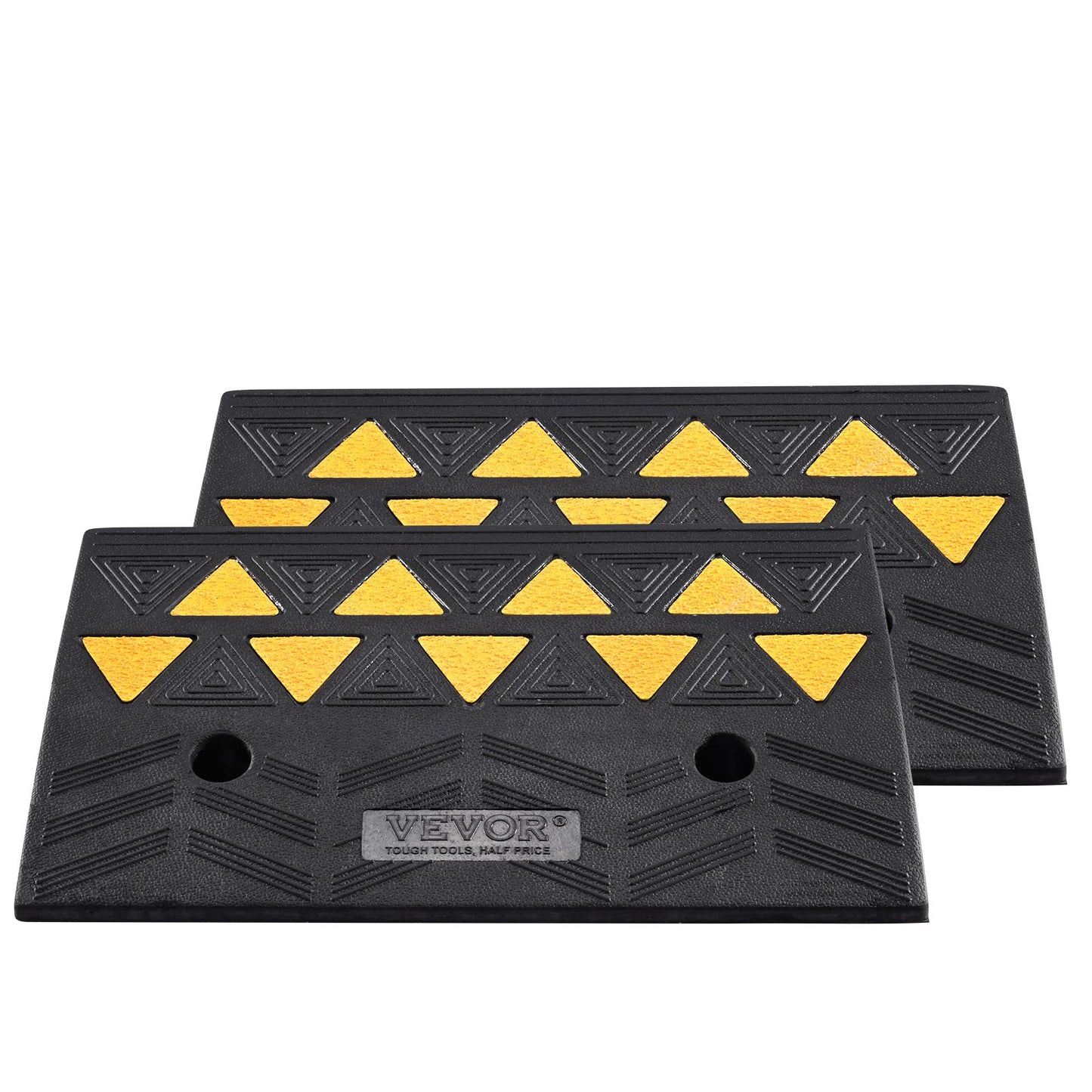 Rubber Curb Ramp 2 Pack, 5" Rise Height Heavy-Duty 33069 lbs/15 T Capacity Threshold Ramps, Driveway Ramps with Stable Grid Structure for Cars, Wheelchairs, Bikes, Motorcycles