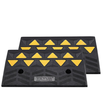 Rubber Curb Ramp 2 Pack, 5" Rise Height Heavy-Duty 33069 lbs/15 T Capacity Threshold Ramps, Driveway Ramps with Stable Grid Structure for Cars, Wheelchairs, Bikes, Motorcycles