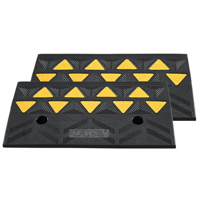 Rubber Curb Ramp 2 Pack, 4.3" Rise Height Heavy-Duty 33069 lbs/15 T Capacity Threshold Ramps, Driveway Ramps with Stable Grid Structure for Cars, Wheelchairs, Bikes, Motorcycles