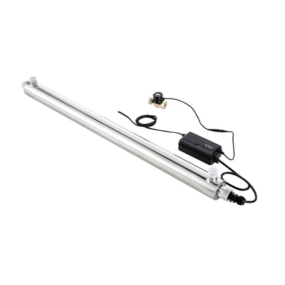 UV Water Purifier, 55W 12GPM, 220V Versatile Ultraviolet Water Purifier Filter with Stainless Steel Housing, Whole House UV Water Filter with Quartz Sleeve Fit for Shower/Drinking/Cleaning