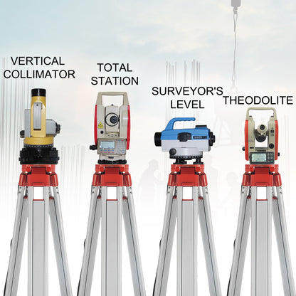 1.65M Aluminum Tripod + 5M 5 Section Dumpy Laser Level Staff for Rotary Laser Level