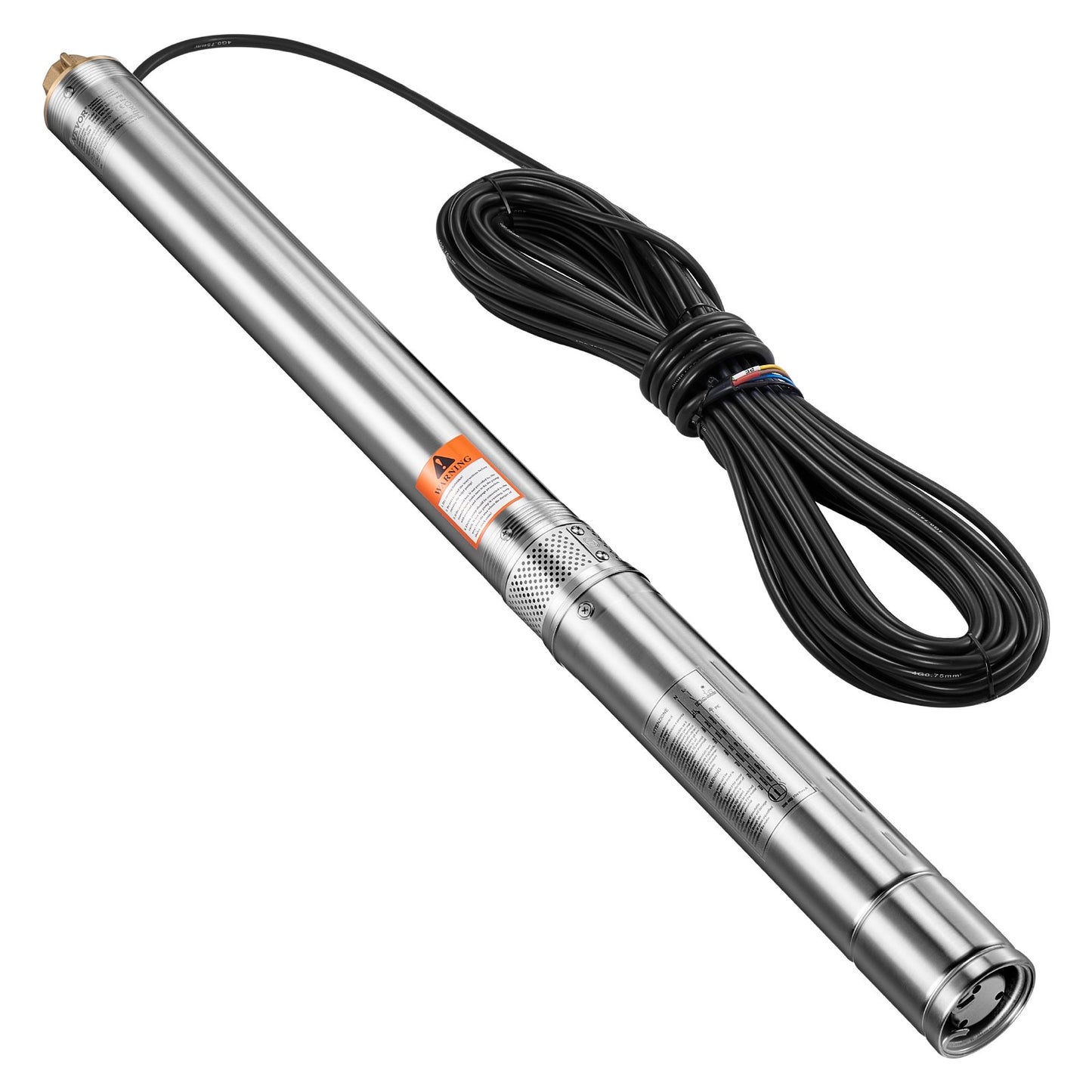 Deep Well Submersible Pump, 550W Output Power, 230V, 65 L/min Flow 64 m(210 ft) Head, with 20 m(65.62 ft) Cord External Control Box, Stainless Steel Water Pump, for Industrial Irrigation and Home Use, IP68