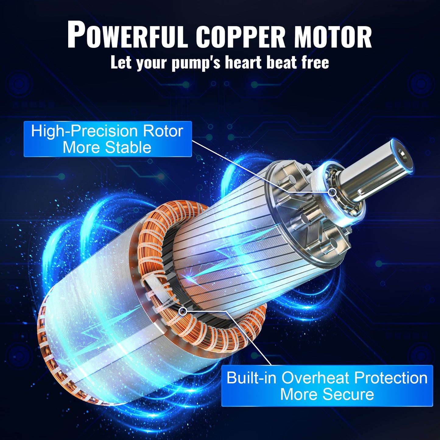 Deep Well Submersible Pump, 2HP/1500W 230V/50Hz, 9.8 m³/h Flow 108 m Head, with 9.1 m Electric Cord, Stainless Steel Water Pumps for Industrial, Irrigation & Home Use, IP68 Waterproof Grade