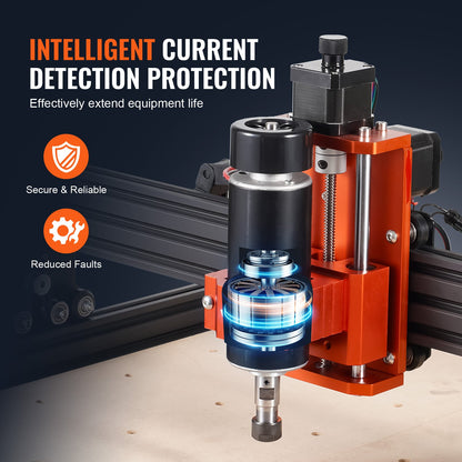 CNC Router Machine, 300W, 3 Axis GRBL Control Wood Engraving Carving Milling Machine Kit, 15.75 x 15.75 x 2.36 in / 400 x 400 x 60 mm Working Area 1200 RPM for Wood Acrylic MDF PVC Plastic Foam