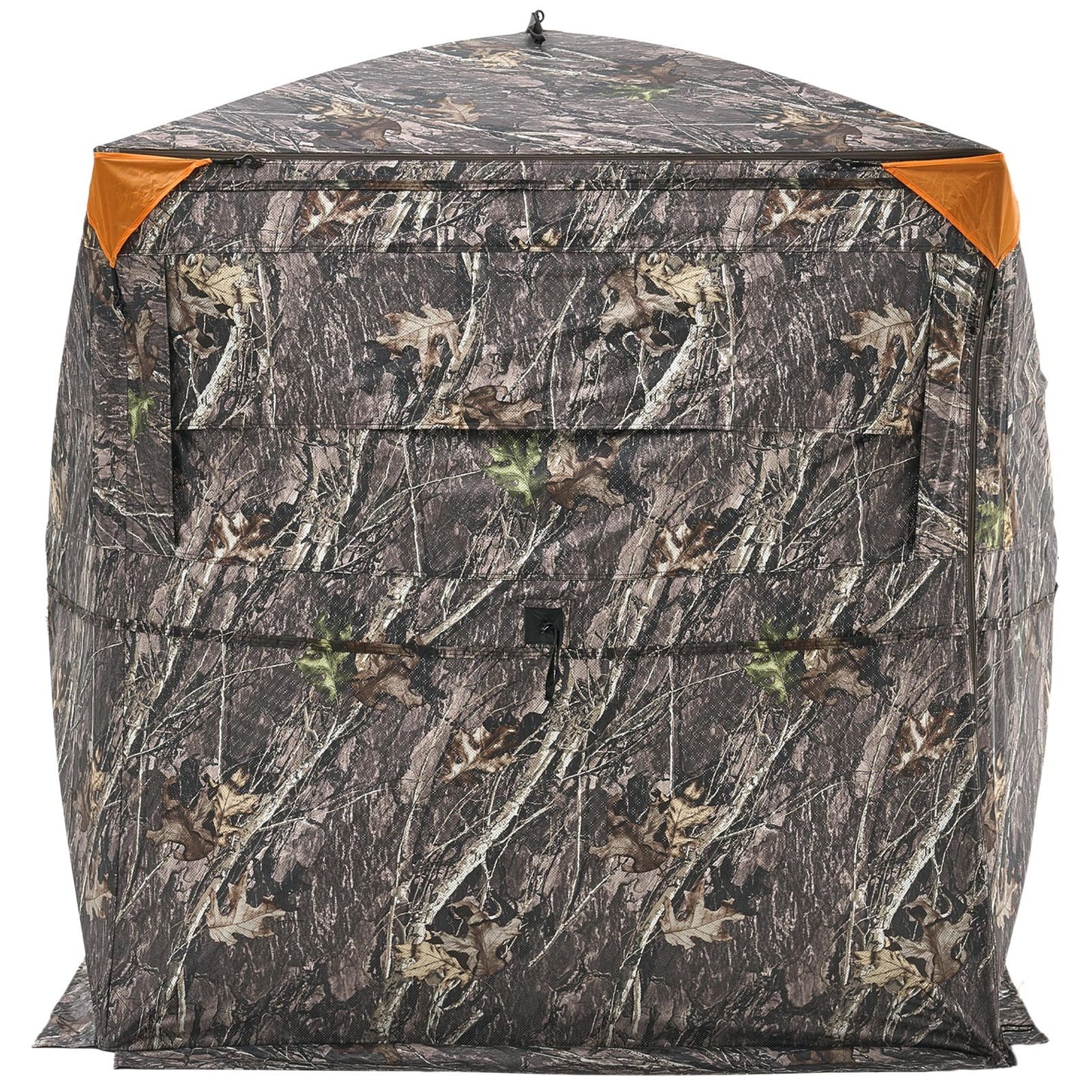 Hunting Blind, 2-3 Person See Through Ground Blinds with Carrying Bag, 360 Degree Portable Camouflage Tent, Durable Concealed Shelter with Silent Side Door and Window, for Turkey and Deer